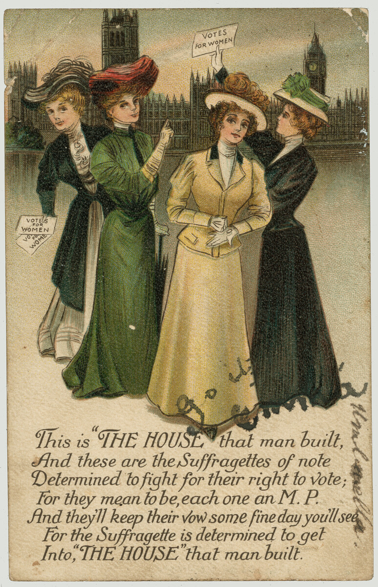 Postcard produced in support of the suffragette movement