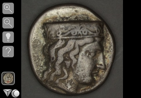 Ancient Greek coin depicting the head of the goddess Hera, c360BC