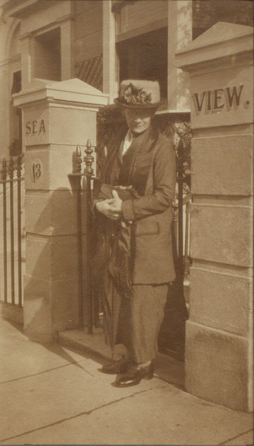 Minnie Turner outside Sea View boarding house