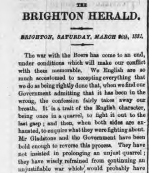 Brighton Herald, 26 March 1881