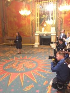 Press waiting for royal couple in Music Room