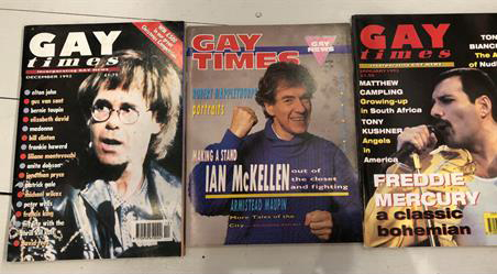 Gay Times – Over 4 decades – Burton interviewed some of the most famous gay people in the world. These date from the late 80s and early 90s. On loan from Torsten Hojer.