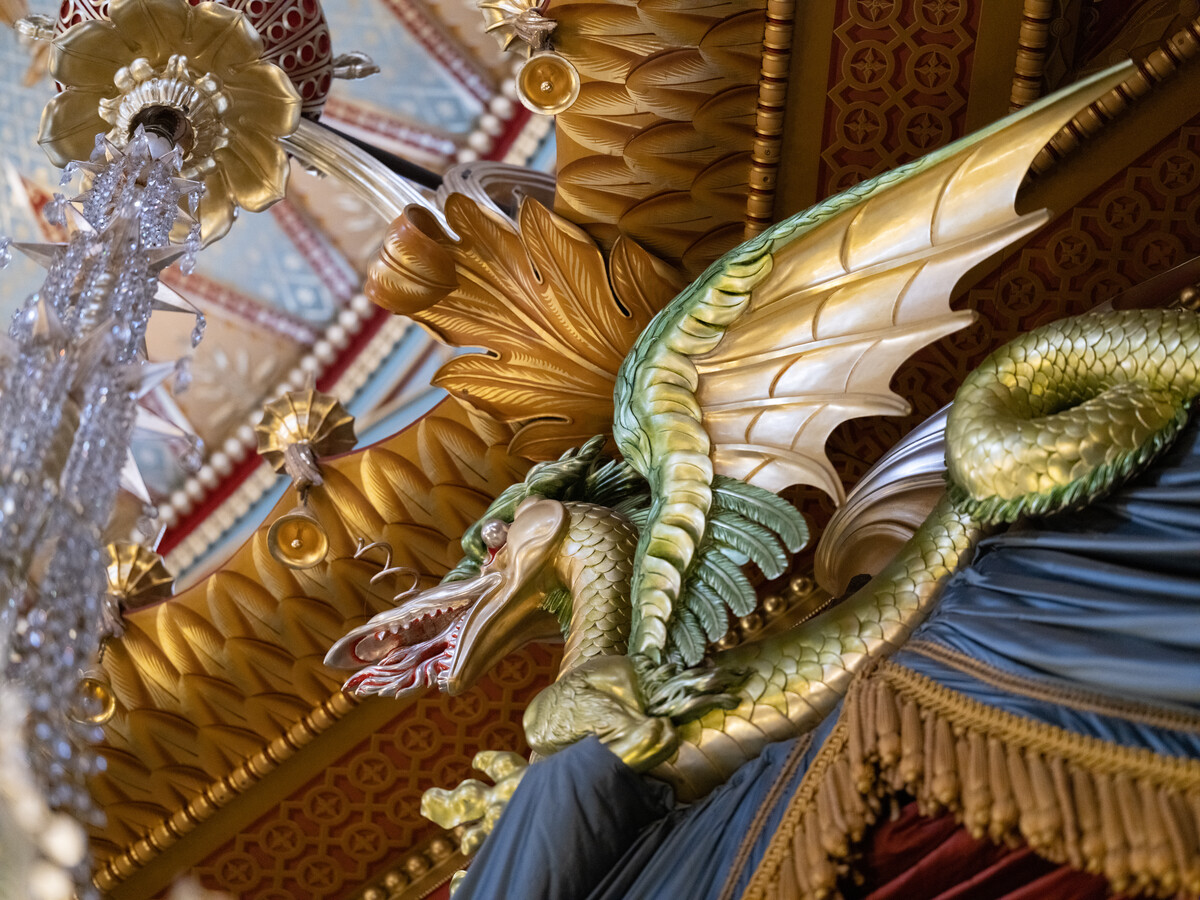Detail of dragon in Royal Pavilion Music Room.