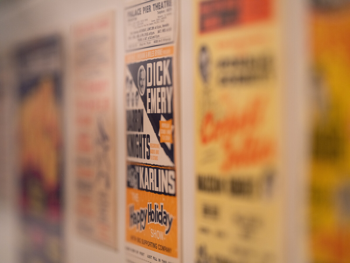 Display of theatre posters.