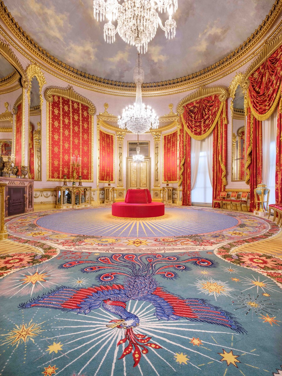 The Saloon in the Royal Pavilion with carpet detail.
