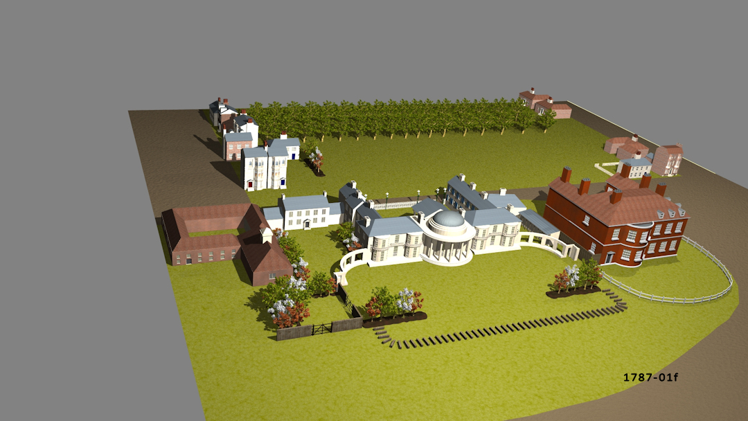 3D model showing Royal Pavilion Estate as it would have appeared in 1787.