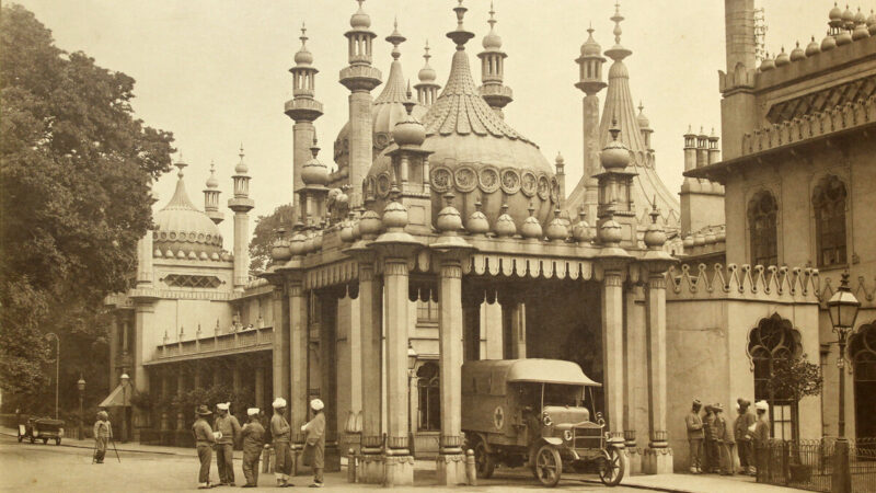 Photo showing ambulance parked in front of the Royal Pavilion