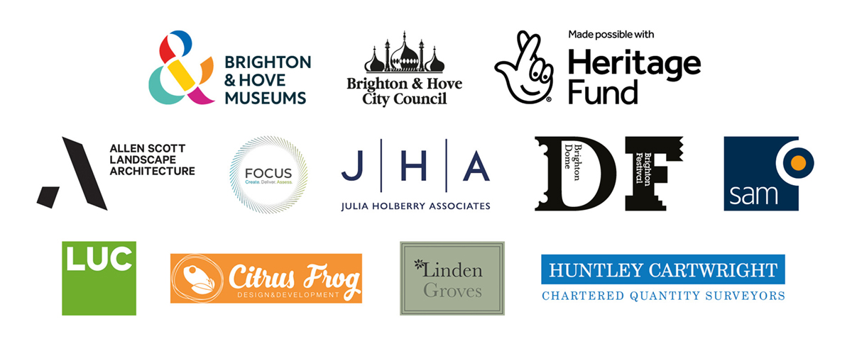 Lock-up of logos of Royal Pavilion Garden project partners.