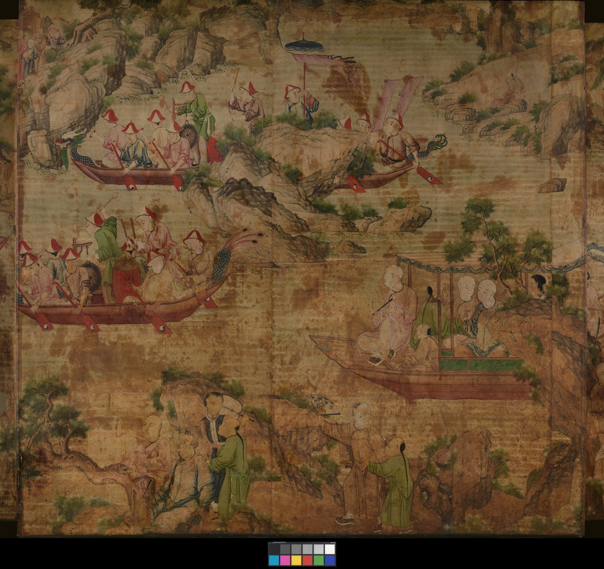 Section of wallpaper showing effect of varnishing