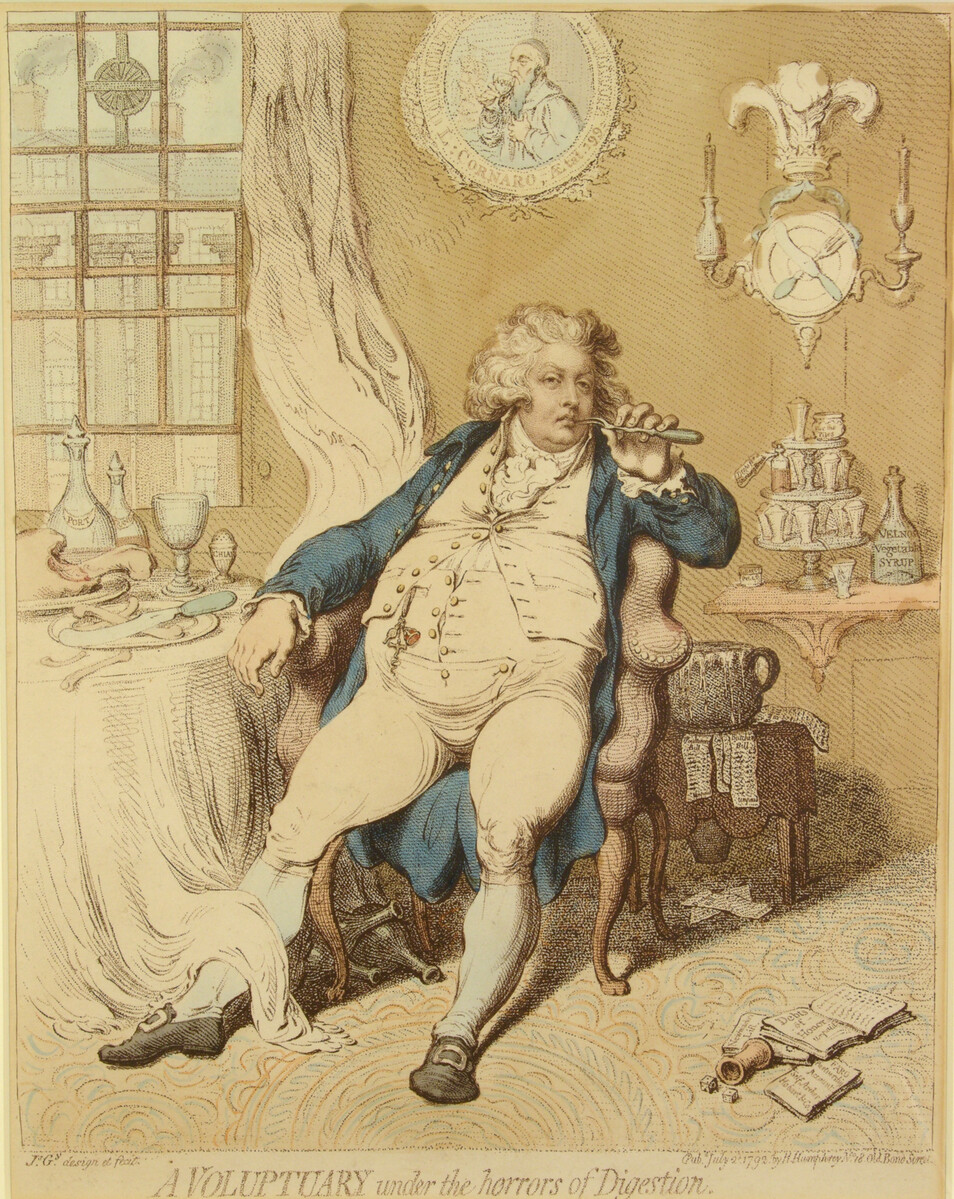 Print showing an obese George IV