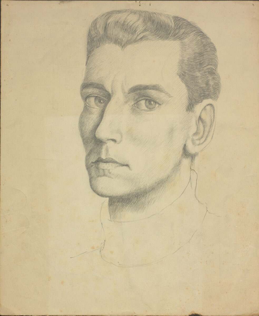 Drawing of a young man with dark hair