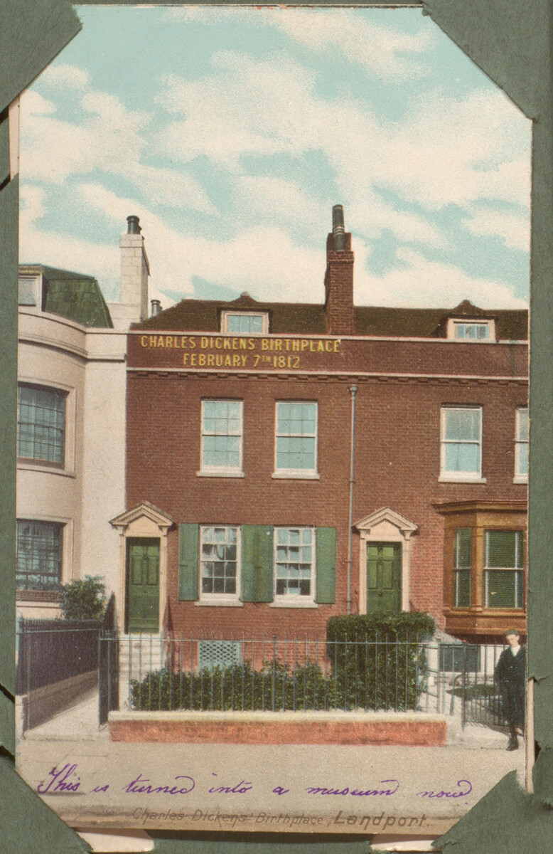 Postcard of Charles Dickens birthplace February 7th 1812, h1987_5_62_d01