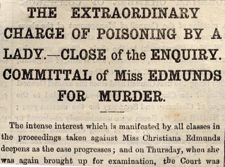 The chocolate Poisoner Christiana Edmunds, newspaper cutting