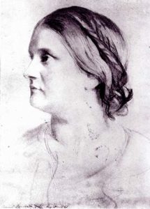 Barbara Bodichon, from a sketch made in 1861. Portrait by Samuel Lawrence, 1880