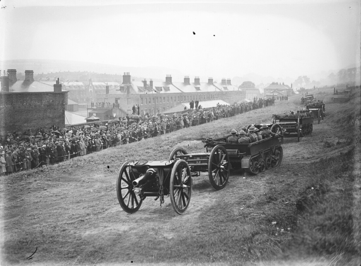 Photo showing artillery tractors