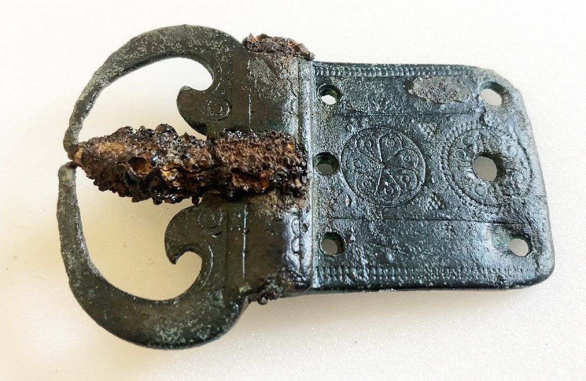 Quoit style brooch from a grave at Rookery Hill - quite rare and in a transitional style between late Roman and early Anglo-Saxon