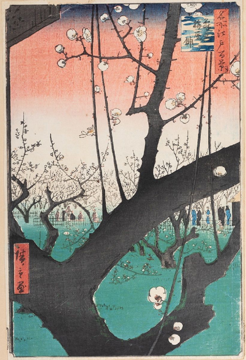 Utagawa Hiroshige 30 Kameido plum garden 100 views of Edo 1856-58