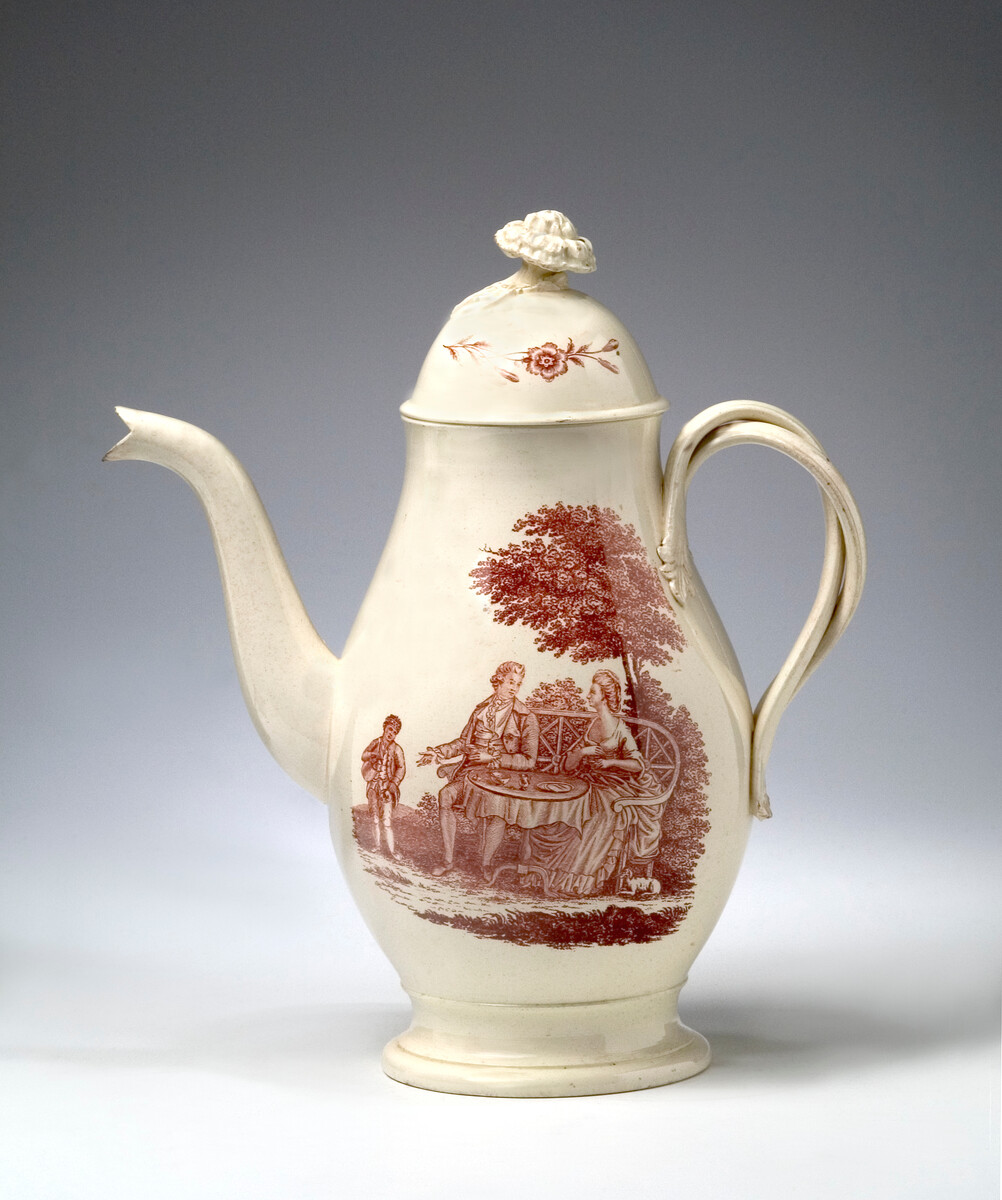 Coffee pot, c1780 from the Willett Collection, Brighton Museum & Art Gallery. Food crops in Africa were forcibly replaced with cash crops, like coffee