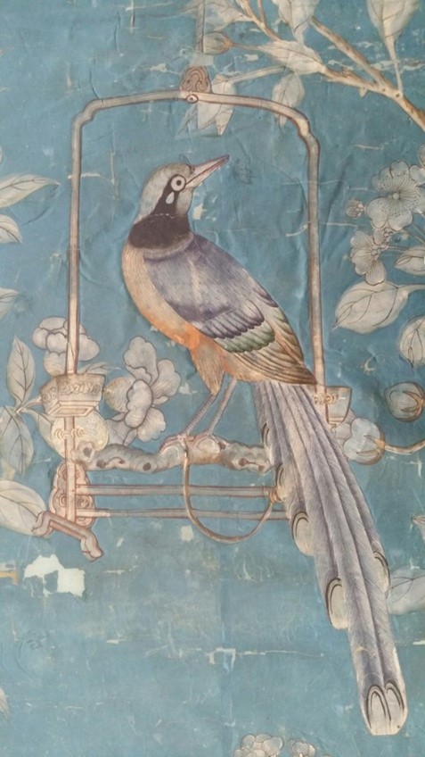 Detail from the blue-ground paper from Moor Park