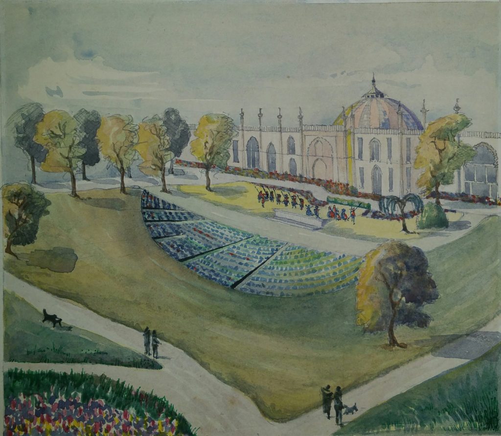 Plans for performance space in the Royal Pavilion Gardens, 1920s or 1930s