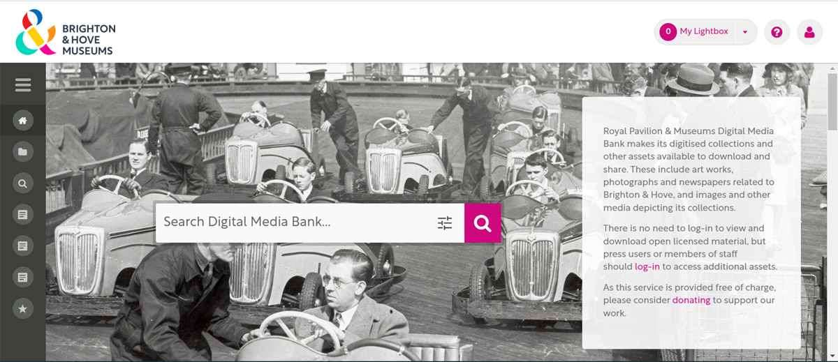 Screenshot of the Media Bank homepage