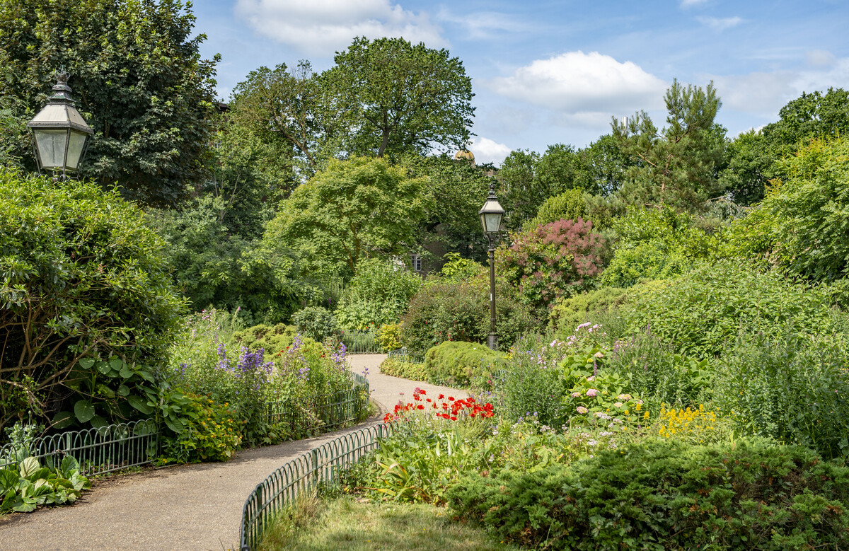 A winding path in the Royal Pavilion Garden