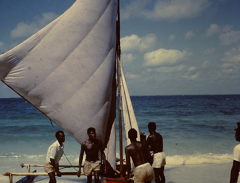 Sailboat in Chagos, THE CHAGOS ARCHIVE AN ARCHIVE FOR THE EXILED PEOPLE OF THE CHAGOS ARCHIPELAGO, https://edspace.american.edu/chagosarchive/archive/photos/sail-on-chagos-island/