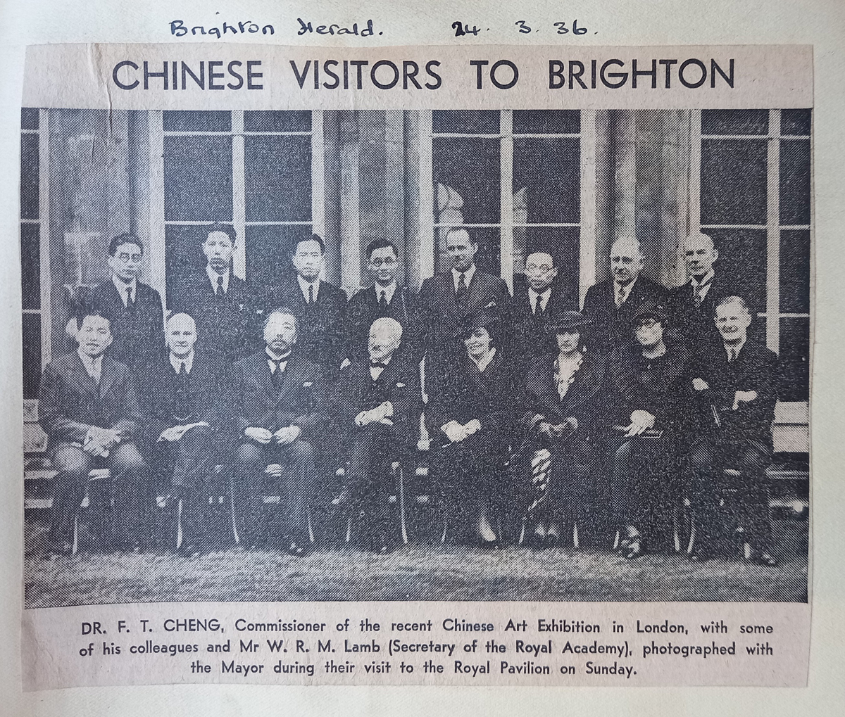 Brighton Herald, 24/6/1936. Chinese visitors to Brighton