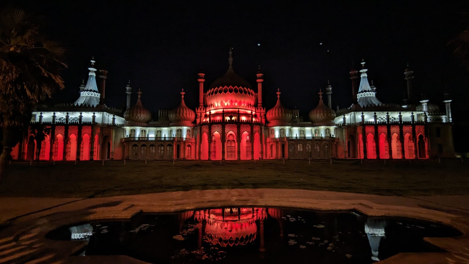 Royal Pavilion turns red and white for Euros final