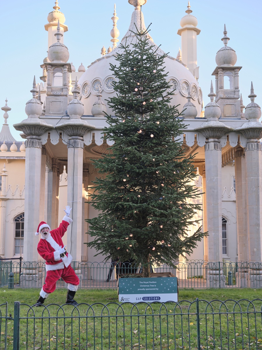 Father Christmas by the Christmas tree in the Pavilion Garden 2024