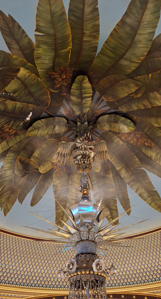 Close up of the Dragon Chandelier in the Banqueting Room