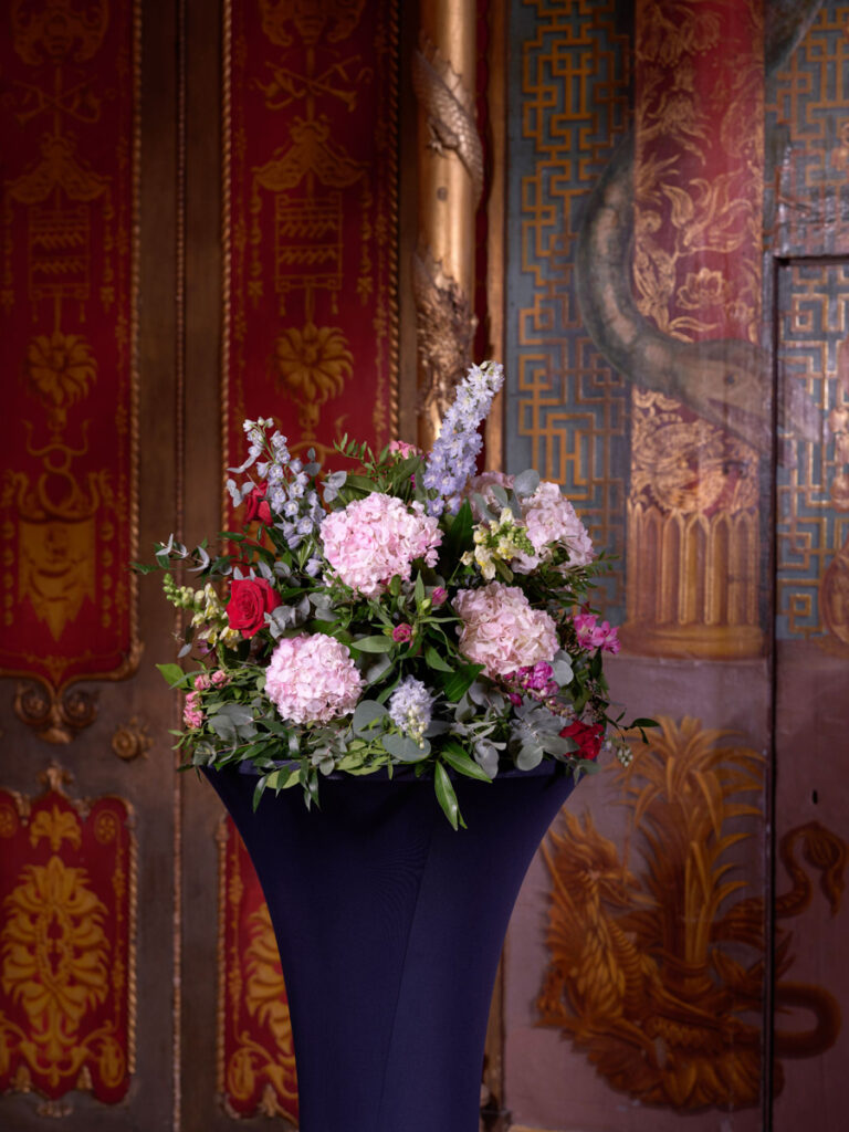 A vase of flowers in the Music Room
