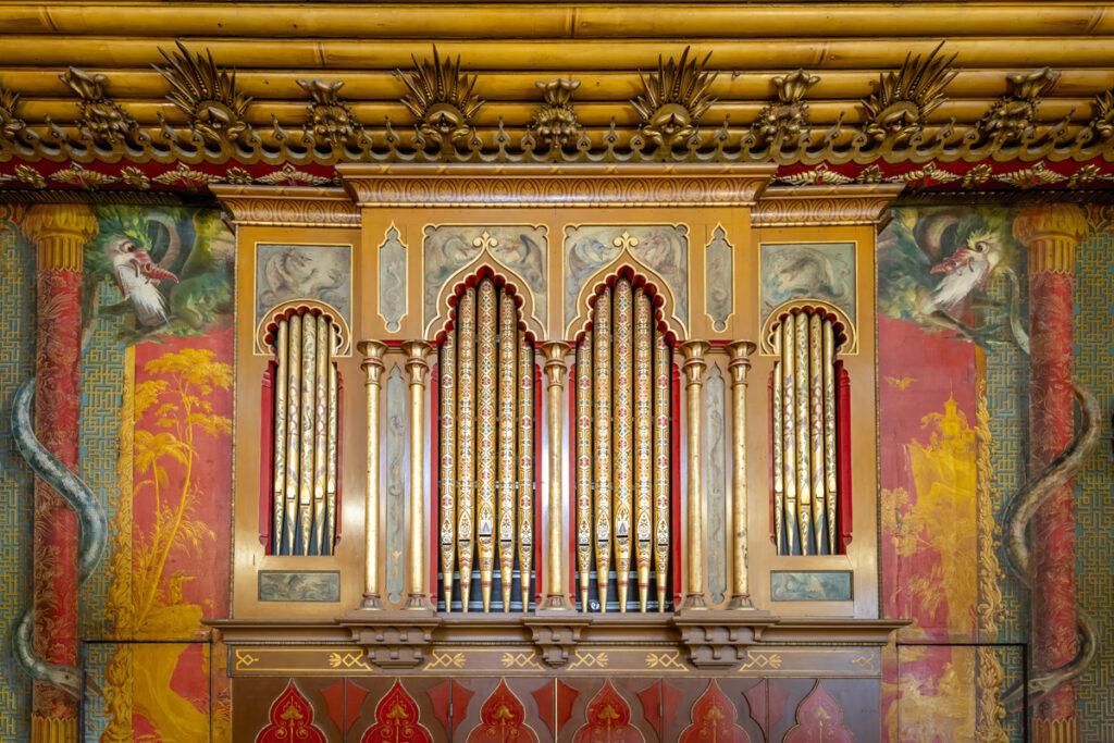 Red detail of the Music Room in the Royal Pavilion