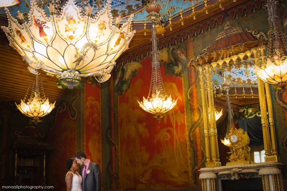 A wedding ceremony in the Music Room