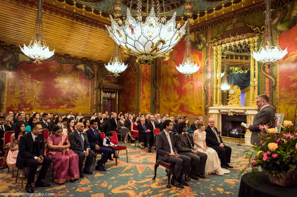A wedding ceremony in the Music Room