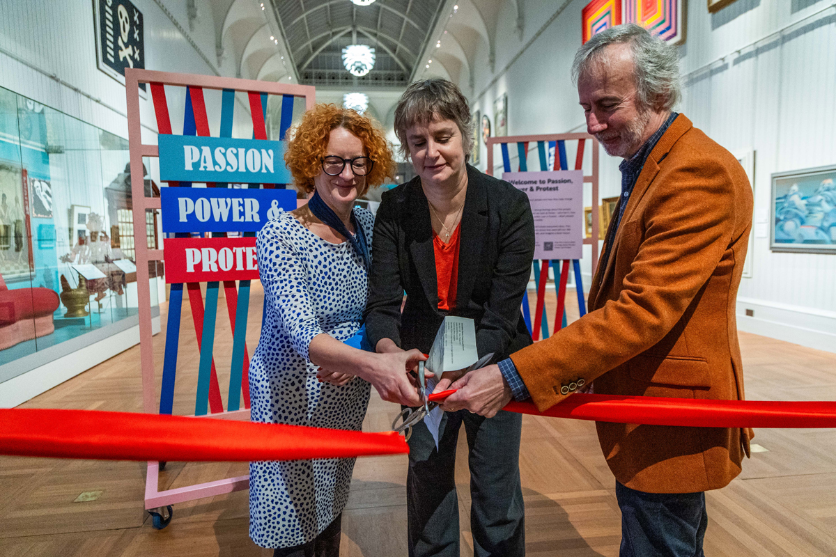 Passion, Power, Protest gallery launch, ribbon cutting