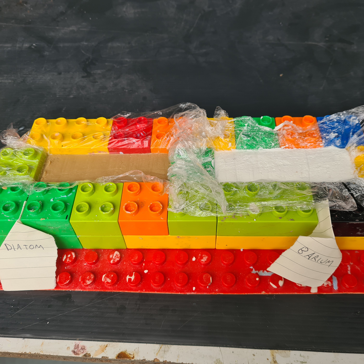 Rubbers setting in the moulds