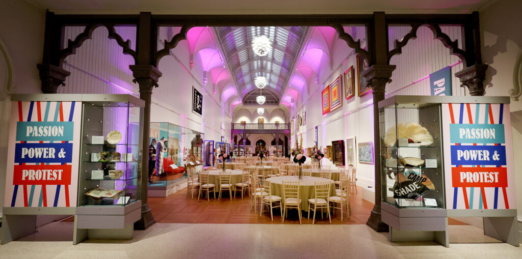 The Central Gallery at Brighton Museum & Art Gallery. Set for a function