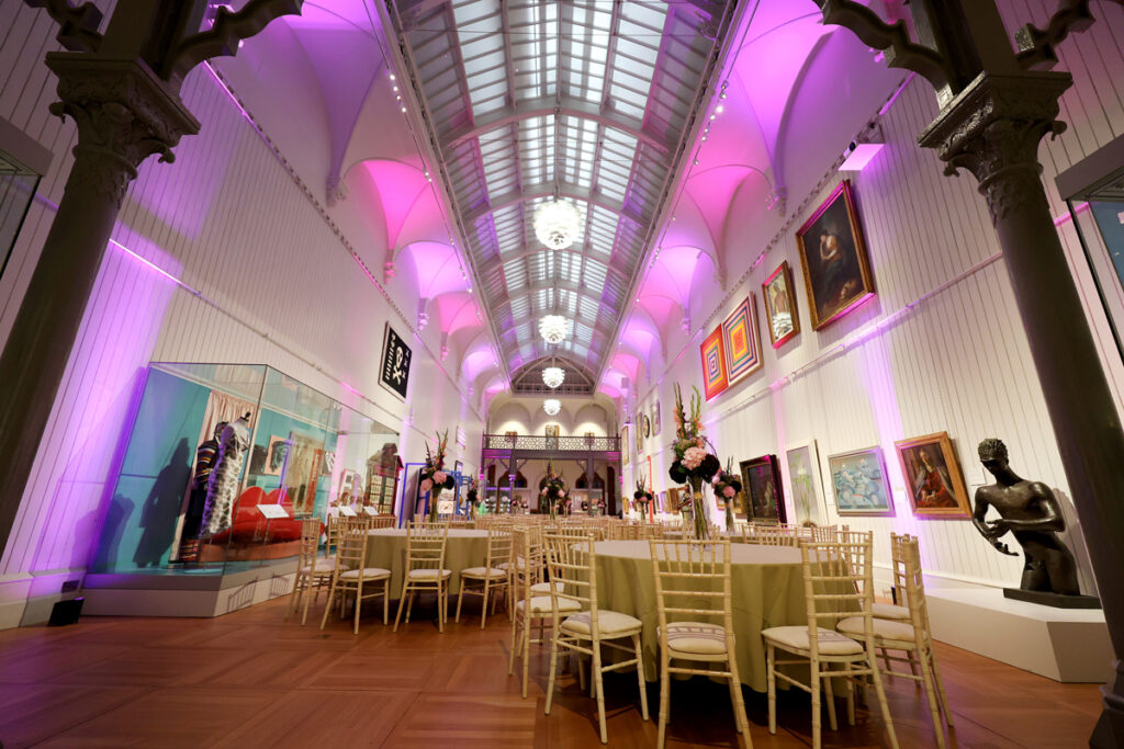 The Central Gallery at Brighton Museum & Art Gallery. Set for a function