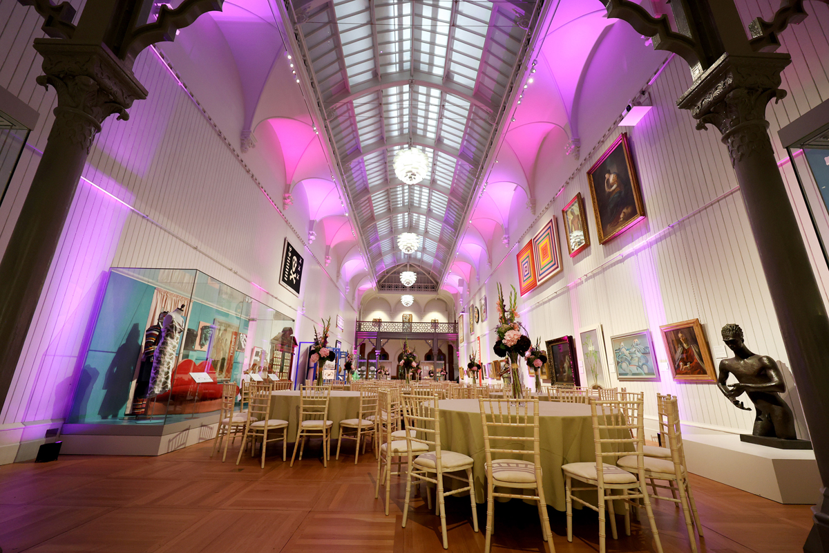 The Central Gallery at Brighton Museum & Art Gallery. Set for a function