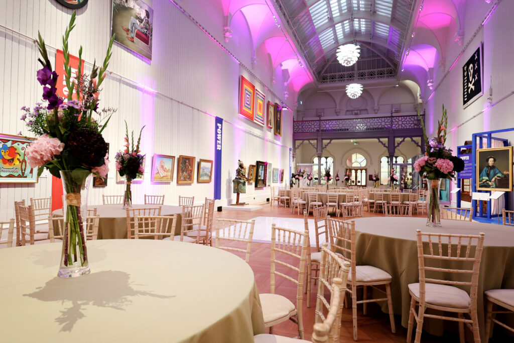 The Central Gallery at Brighton Museum & Art Gallery. Set for a function