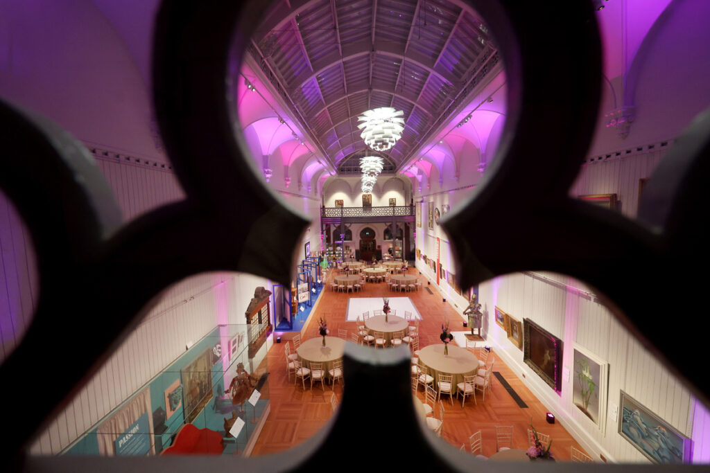 The Central Gallery at Brighton Museum & Art Gallery. Set for a function