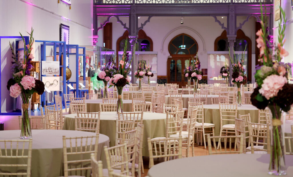 The Central Gallery at Brighton Museum & Art Gallery. Set for a function