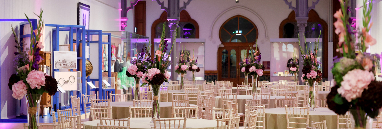 The Central Gallery at Brighton Museum & Art Gallery. Set for a function