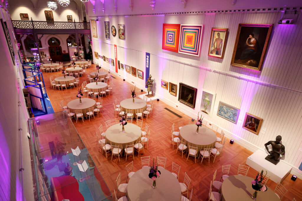 The Central Gallery at Brighton Museum & Art Gallery. Set for a function