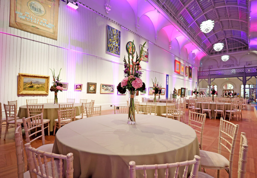 The Central Gallery at Brighton Museum & Art Gallery. Set for a function