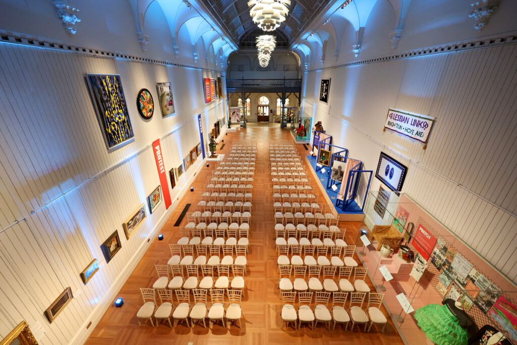 The Central Gallery at Brighton Museum & Art Gallery. Set for a function