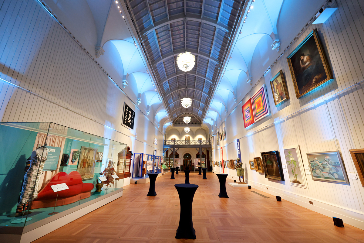 The Central Gallery at Brighton Museum & Art Gallery. Set for a function