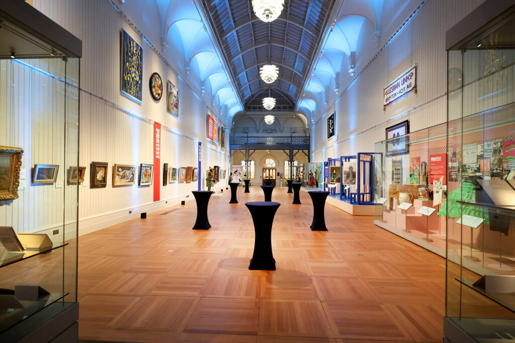 The Central Gallery at Brighton Museum & Art Gallery. Set for a function