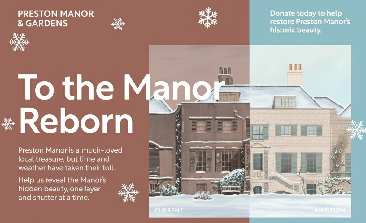 Preston Manor Christmas appeal poster